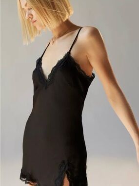 Urban Outfitters Fuchsia Lace-Trim Slip Dress